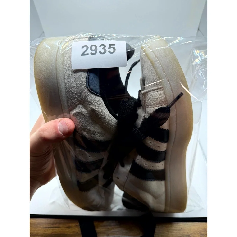 Adidas Campus 00s HQ8711 Mens 8.5 Sneaker Beige Aluminium Black Skateboard Shoes